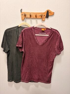 Boss Mens V Neck Shirts 2 Pack Medium